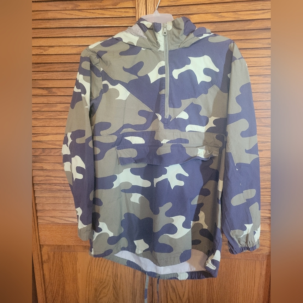 Offline By Aerie Camouflage Hooded Quarter Zip Jacket Ladies Size Small